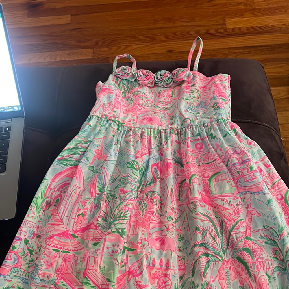 Lilly Pulitzer Girls Bellamy Dress in Blue Bali